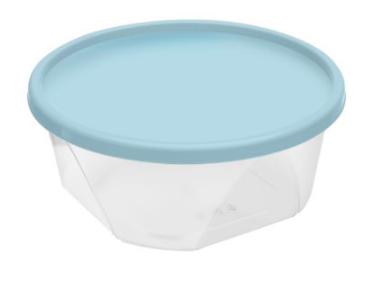 Контейнер для продуктов круглый 0,4л с декором (мятно-голубой)